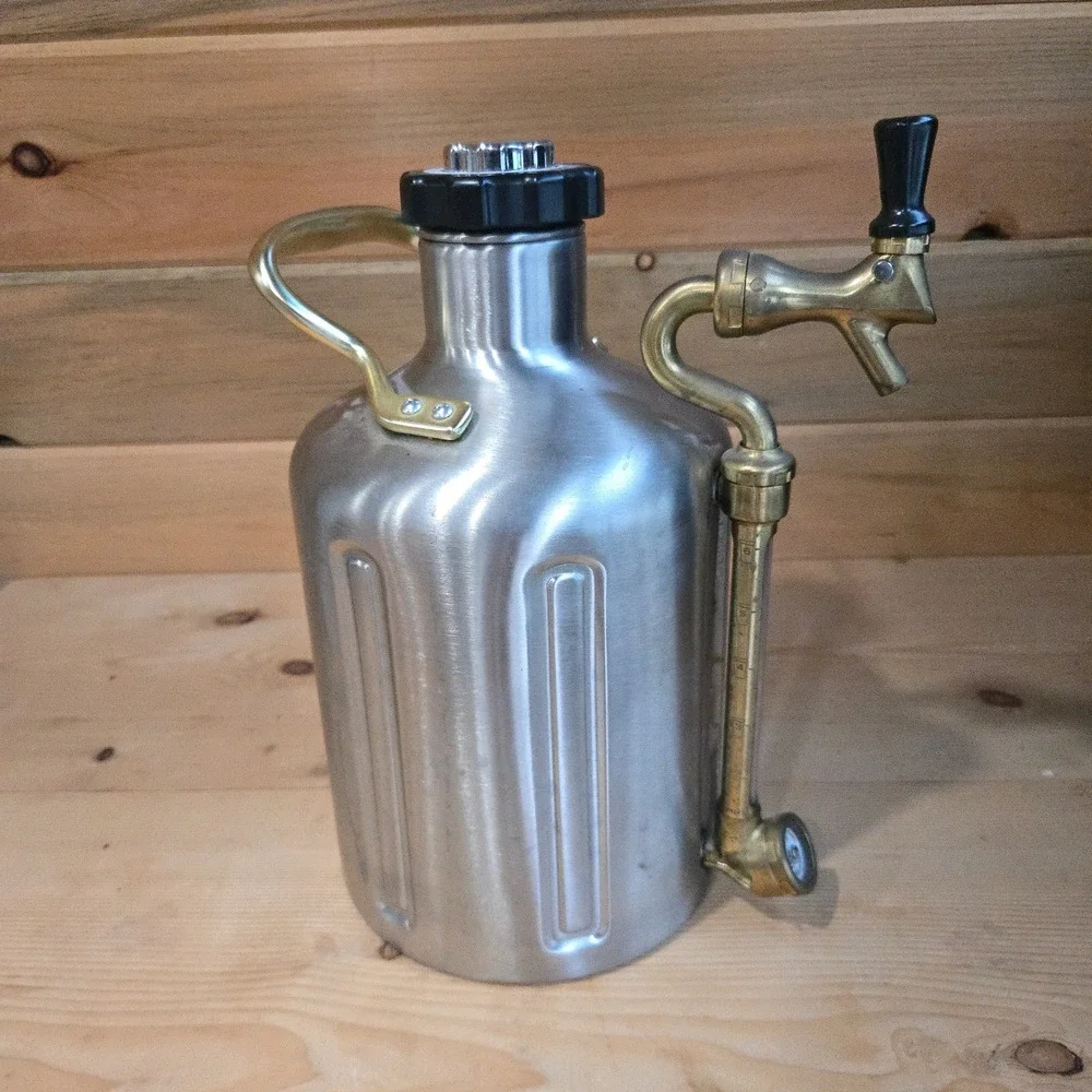 GrowlerWerks Beer Growler uKeg 128 Pressurized Dispenser Stainless Steel‎ Silver